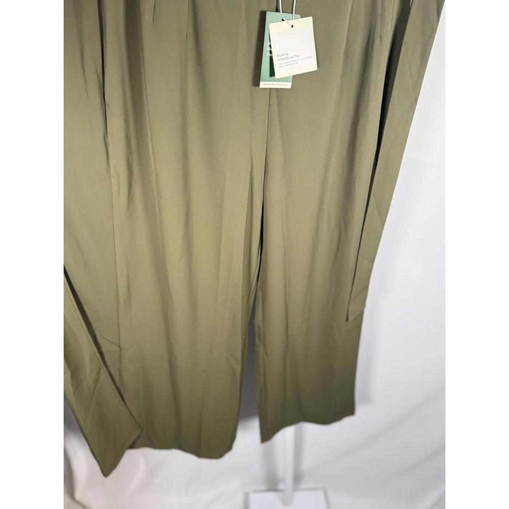 NWT Halara High Waisted Tie Side Wide Leg Work Pants Burnt Olive Size Large - Picture 13 of 16